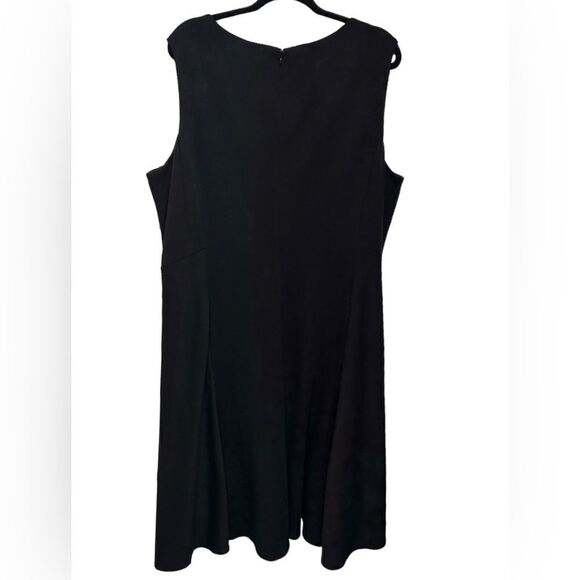 NWT Coldwater Creek Solid Black Sleeveless Vneck Mini Dress Circle Skater Dress - Picture 4 of 6